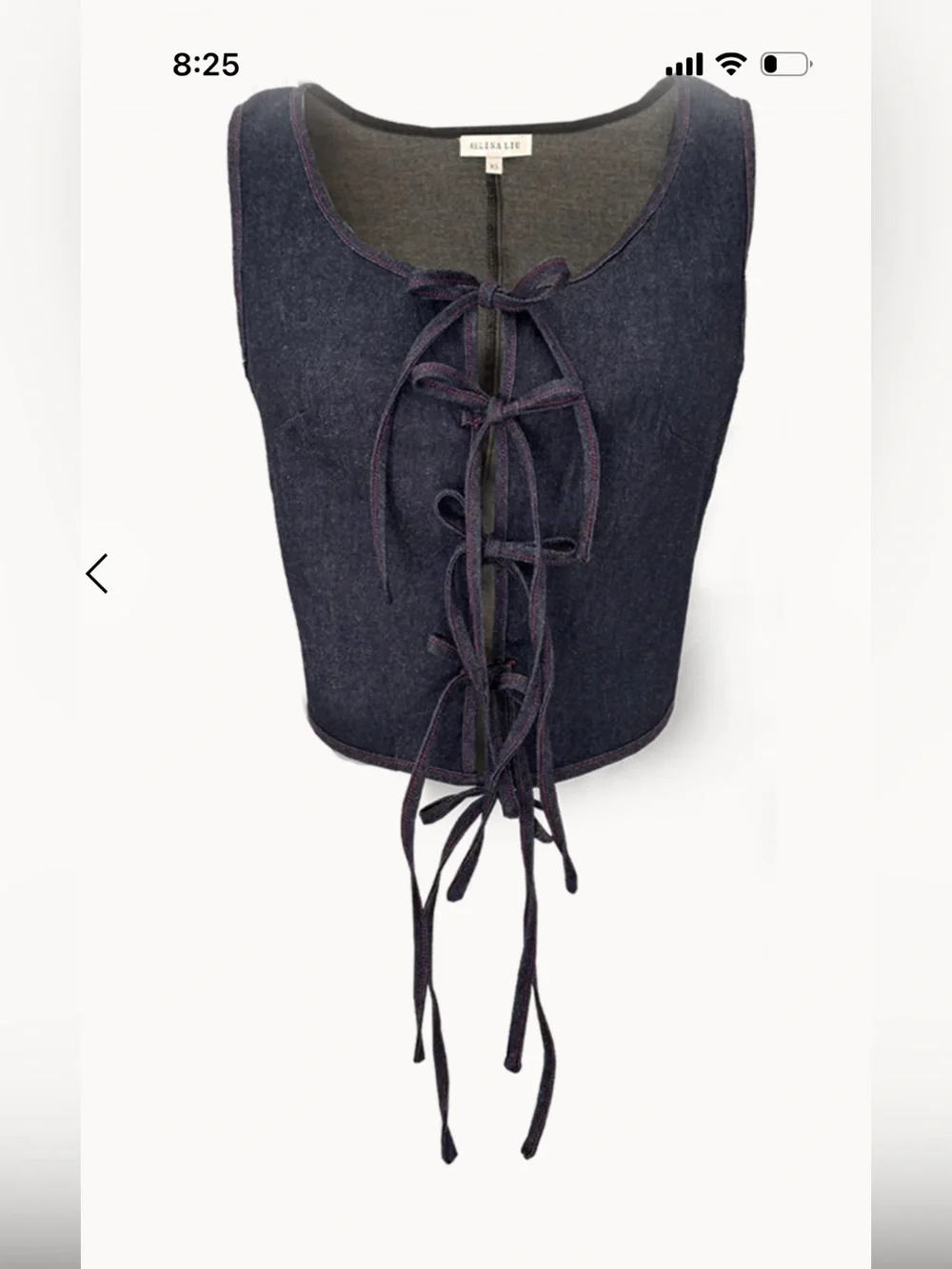 Allina Liu - Dark denim Flared Ruffle Mini Skirt